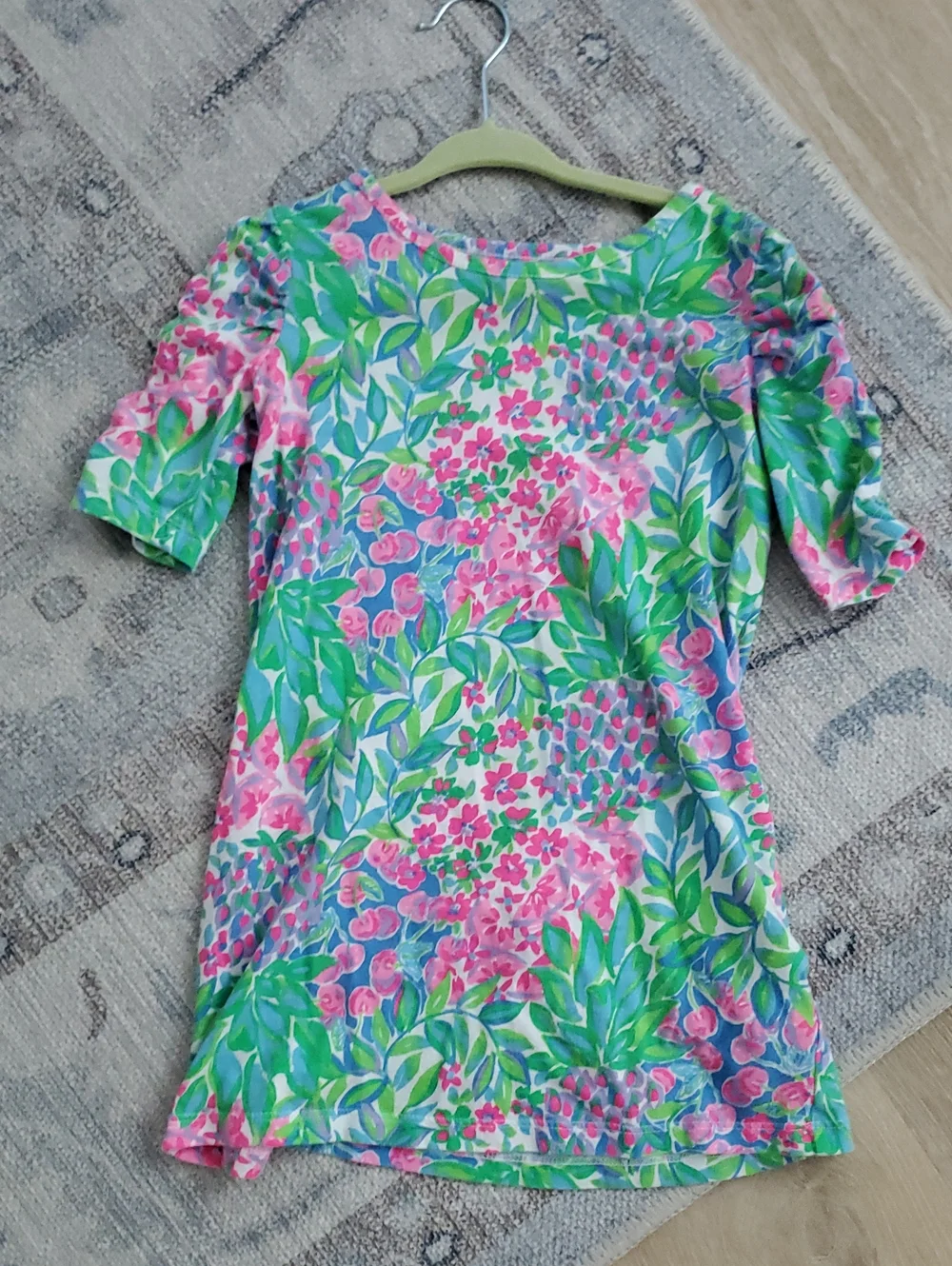 Lilly Pulitzer Girls' Mini Belden T-Shirt Dress Multi A Cherry On Top SzS (4-5)